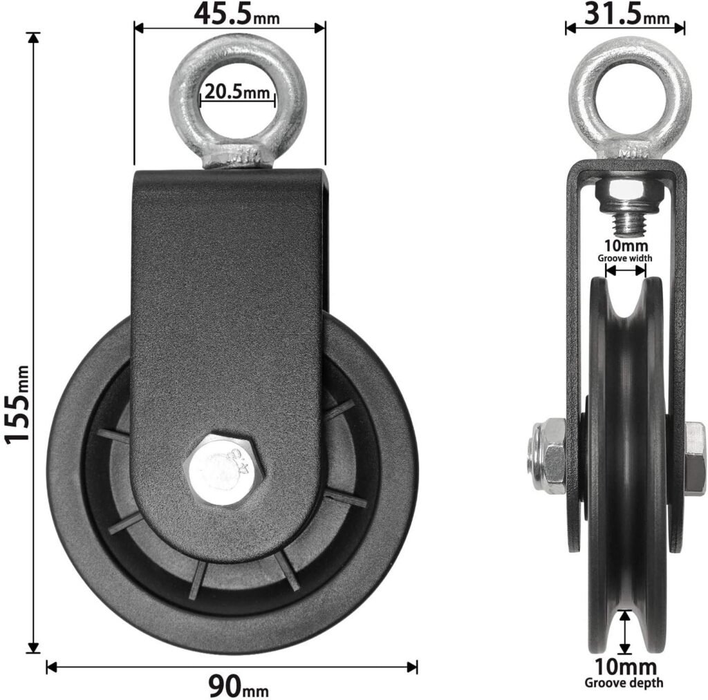 90mm Pulley Wheel for Cable Machines Silent Bearing Home Gym Equipment Pull Down Attachment Weight Lifting Pulley Traction