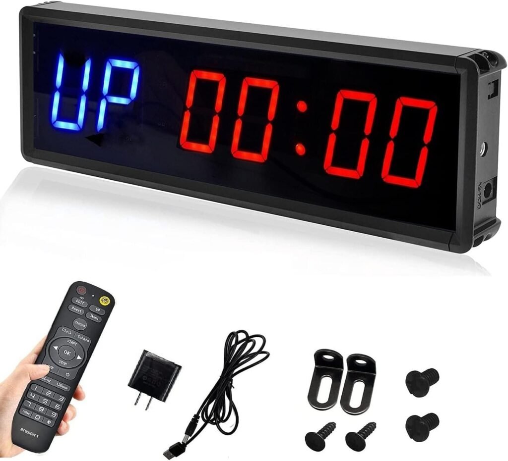 BTBSIGN LED Interval Timer Count Down/Up Clock Stopwatch with Remote for Home Gym Fitness