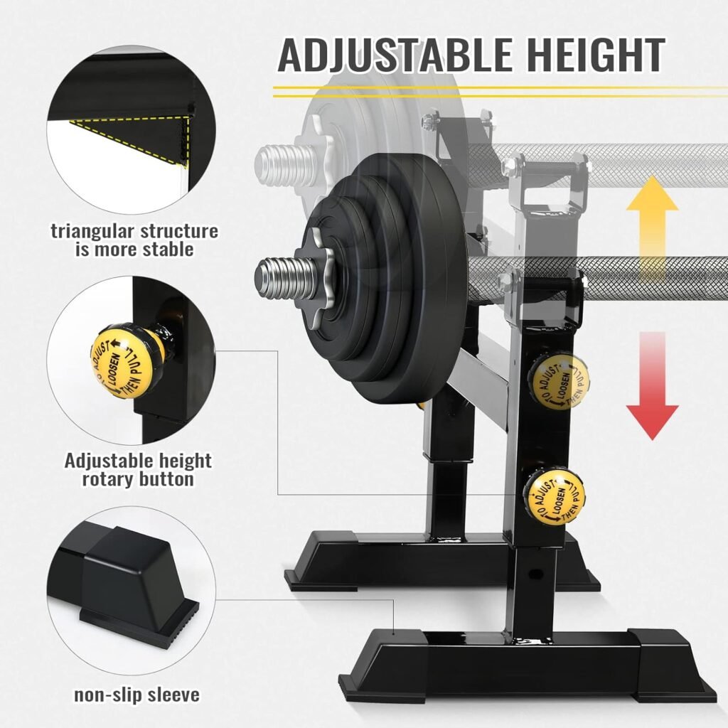 Deadlift Sling Racks for Home Gym, Deadlift Platform for Home Gym Weightlifting Plates Rack Deadlift Barbell Elevation Stand with 5-Level Height Adjustment