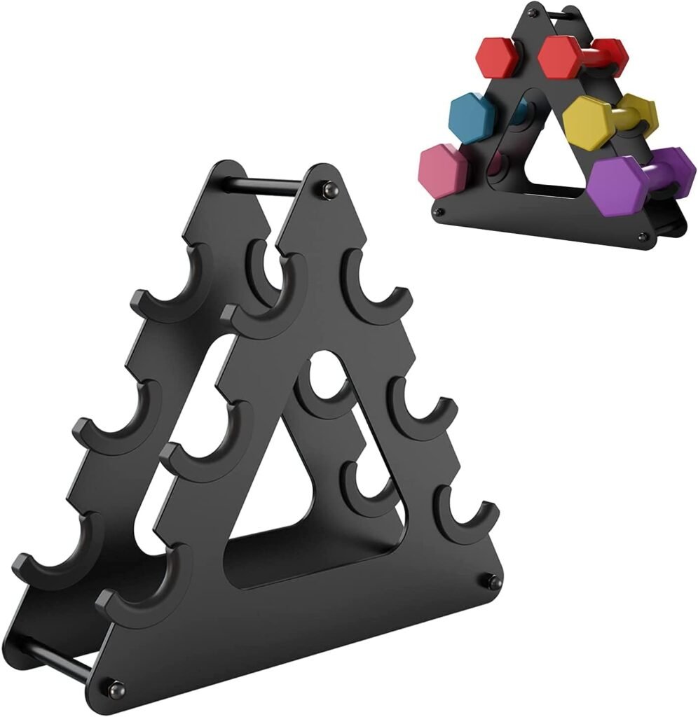 Dumbbell Rack Stand only 3 Tier Dumbbell Bracket Free Weight Stand for Home Gym Organization Max Load 35 lbs (Without Dumbbells) (A)