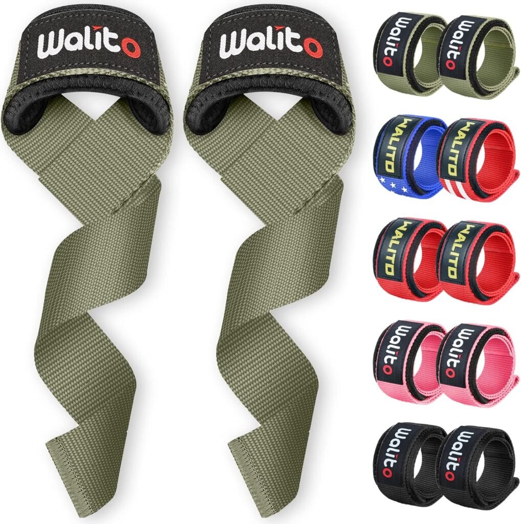 Gym Weight Lifting Straps - 24 Wrist Wraps Wrist Straps for Weightlifting Men  Women, Home Gym Deadlift Straps with Thick Protection Pad for Strength Training, Powerlifting, Dumbbell Workout