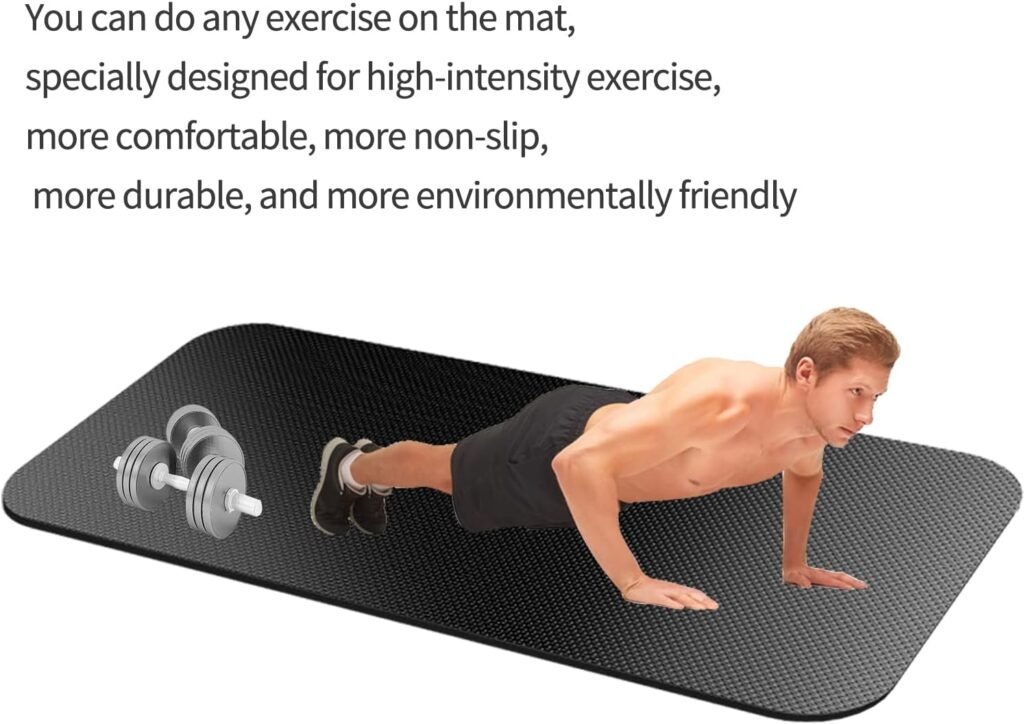 Large Exercise Mat,Exercise Equipment Mat,Treadmill Mat, Exercise Bike Mat, Workout Mats for Home Gym Mats Gym Flooring Rubber Workout Mat Fitness Mat Large Yoga Mat Cardio Mat for Weightlifting, Jump Rope, Non-slipping