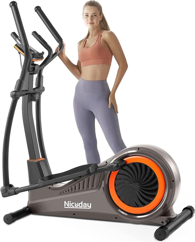 Niceday Elliptical Machine, Elliptical Exercise Machine for Home with Hyper-Quiet Magnetic Driving System, Elliptical Trainer with 15.5IN-18IN Stride, 16 Resistance Levels, 400LBS Loading Capacity