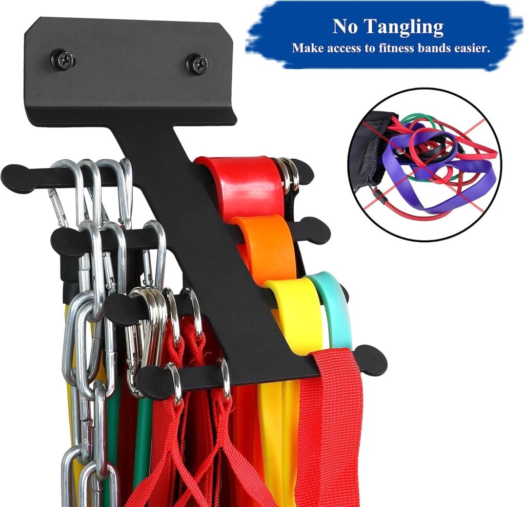 Resistance Rack Band Storage Hanger Gym Equipment Organizer Pull Up Bands Jump Ropes, Storage Rack for Home Gym