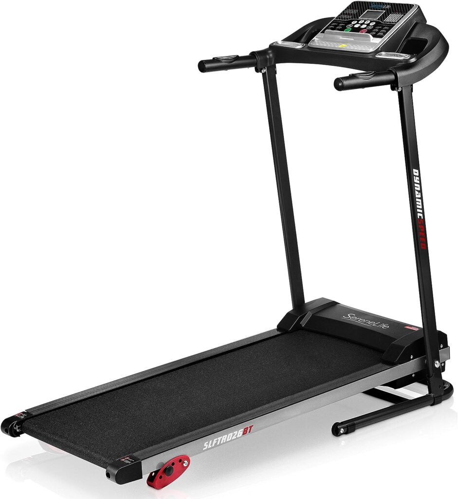 SereneLife Folding Treadmill - Foldable Home Fitness Equipment with LCD for Walking  Running - Cardio Exercise Machine - Preset and Adjustable Programs - Bluetooth Connectivity