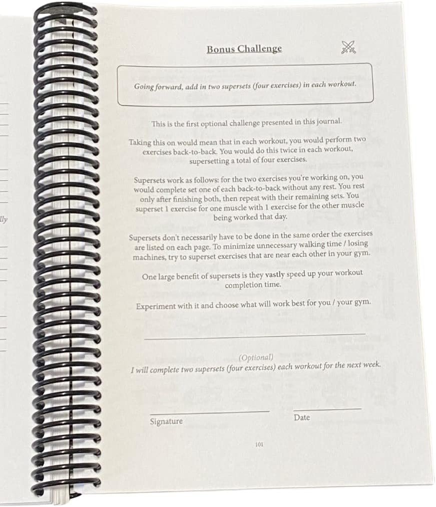 The Weightlifting Gym Buddy Journal by Habit Nest. 12-Week Personal Trainer  Progress Tracker. Fitness Planner / Workout Book that tells you exactly what to do and how to track progress. Provides 65 completely guided workouts, # of sets to do for each exercise, # reps to aim for, and provides a place to track all progress. #1 Workout Journal/Workout Planner for Women  Men. Workout Log Book / Fitness Journal / Notebook