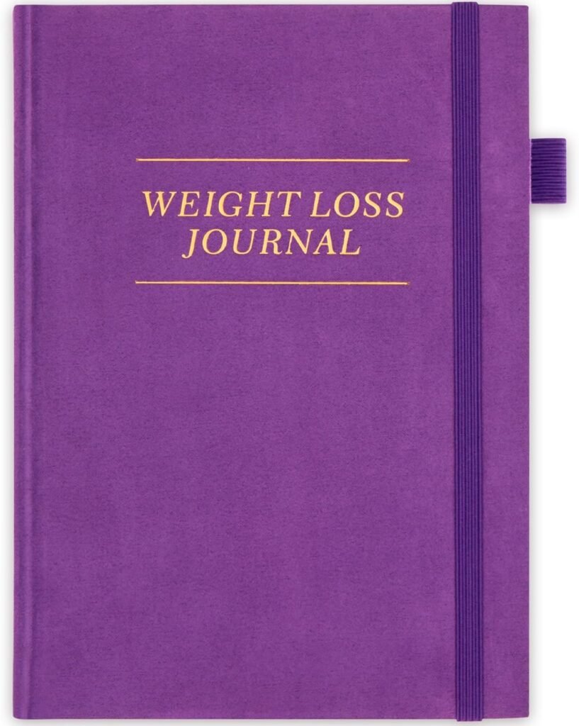 Weight Loss Journal for Women, 90 Days Food and Fitness Planner, Calories Counter Book to Track Meal and Exercise, Weightlifting Journal Home Gym Accessories Gift-Purple