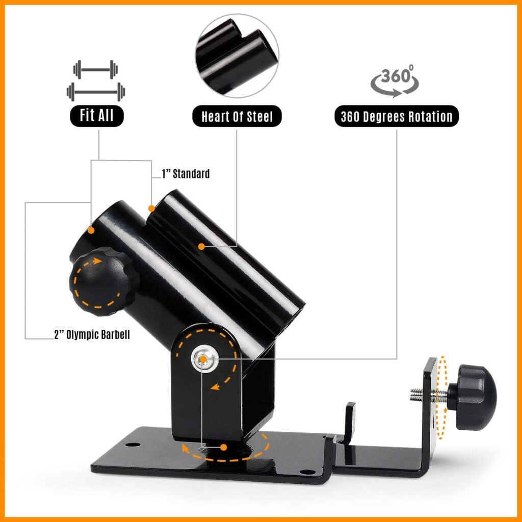 Yes4All 360° Swivel T-Bar Row Platform - Landmine Handle Attachment, Fits 1” Standard Bar and 2” Olympic Bar